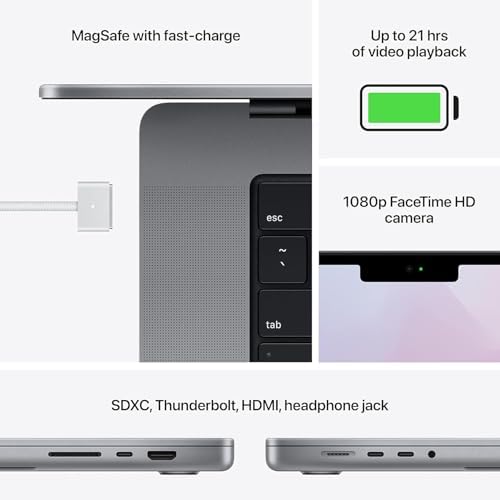 Apple 2021 MacBook Pro with Apple M1 Pro Chip  16 inch  32GB RAM  1TB SSD Storage  Space Gray  Renewed 