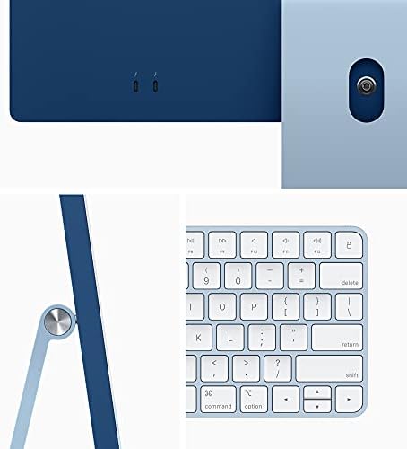 Apple 2021 iMac All in one Desktop Computer with M1 chip  8 core CPU  7 core GPU  24 inch Retina Display  8GB RAM  256GB SSD Storage  Matching Accessories  Works with iPhone/iPad; Blue