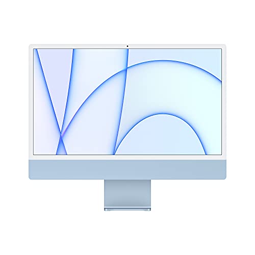 Apple 2021 iMac with Apple M1 Chip with 8 core CPU 24 inch  8GB RAM  256GB SSD Storage Blue  Renewed