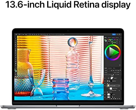 Laptop Apple MacBook Air 2022 con chip Apple M2 (13.6 pulgadas, 8 GB de RAM, 256 GB de almacenamiento SSD) medianoche (renovado)