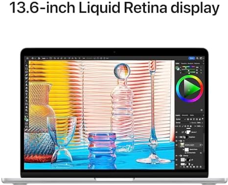 Laptop Apple MacBook Air 2022 con chip Apple M2 (13.6 pulgadas, 8 GB de RAM, 256 GB de almacenamiento SSD) medianoche (renovado)