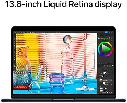 Apple Laptop MacBook Air 2022 con chip M2, 13.6 pulgadas, 8 GB de RAM, 512 GB de almacenamiento SSD, Midnight (Renovado)