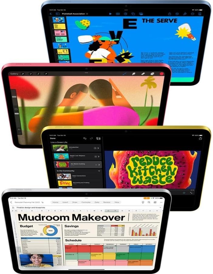 Apple 2022 iPad  10 9 inch  Wi Fi   Cellular  256GB    Blue  Renewed 