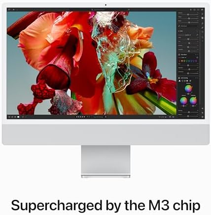 Apple 2023 iMac with Apple M3 chip  24 inch  8GB RAM  256GB SSD Storage  Silver  Renewed 