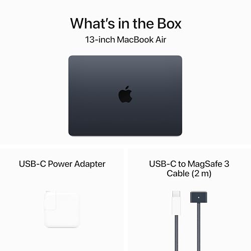 Apple 2024 MacBook Air 13 inch Laptop with M3 chip  Built for Apple Intelligence  13 6 inch Liquid Retina Display  8GB Unified Memory  256GB SSD Storage  Backlit Keyboard  Touch ID; Midnight