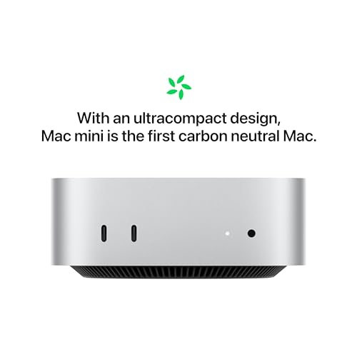 Apple 2024 Mac mini Desktop Computer with M4 chip with 10 core CPU and 10 core GPU  Built for Apple Intelligence  16GB Unified Memory  256GB SSD Storage  Gigabit Ethernet  Works with iPhone/iPad