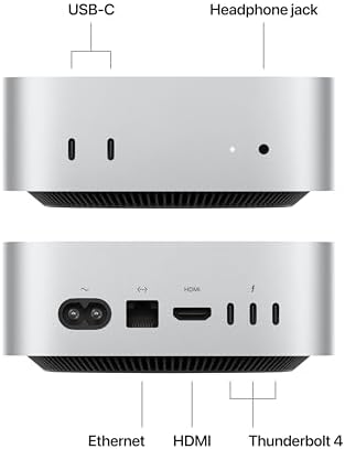 Apple 2024 Mac mini Desktop Computer with M4 chip with 10 core CPU and 10 core GPU  Built for Apple Intelligence  16GB Unified Memory  512GB SSD Storage  Gigabit Ethernet  Works with iPhone/iPad