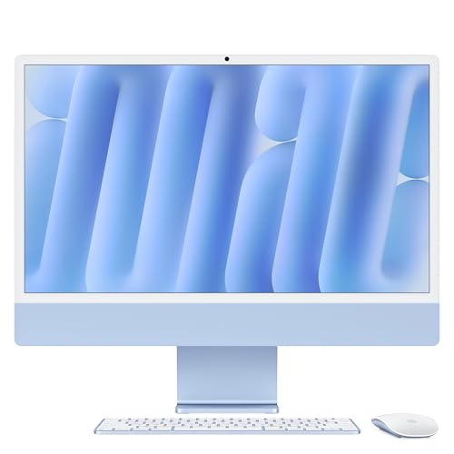 Apple 2024 iMac All in One Desktop Computer with M4 chip with 8 core CPU and 8 core GPU  Built for Apple Intelligence  24 inch Retina Display  16GB Unified Memory  256GB SSD Storage; Blue