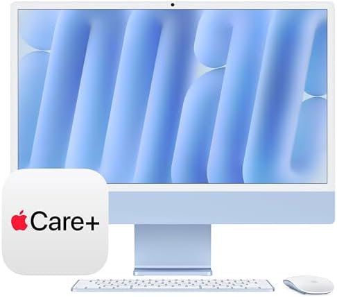 Apple 2024 iMac All in One Desktop Computer with M4 chip with 8 core CPU and 8 core GPU  Built for Apple Intelligence  24 inch Retina Display  16GB Unified Memory  256GB SSD Storage; Blue