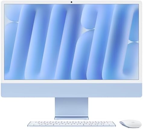 Apple 2024 iMac All in One Desktop Computer with M4 chip with 10 core CPU and 10 core GPU  Built for Apple Intelligence  24 inch Retina Display  16GB Unified Memory  256GB SSD Storage; Blue