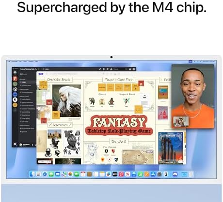Apple 2024 iMac All in One Desktop Computer with M4 chip with 10 core CPU and 10 core GPU  Built for Apple Intelligence  24 inch Retina Display  16GB Unified Memory  256GB SSD Storage; Blue