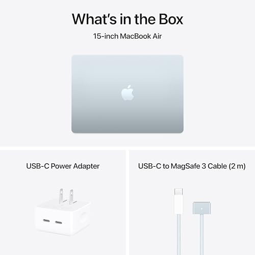 Apple Laptop MacBook Air 2025 de 15 pulgadas con chip M4: diseñada para Apple Intelligence, pantalla de retina líquida de 15.3 pulgadas, memoria unificada de 16 GB, almacenamiento SSD de 512 GB