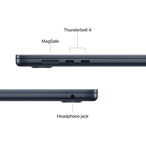 Apple 2025 MacBook Air 15 inch Laptop with M4 chip  Built for Apple Intelligence  15 3 inch Liquid Retina Display  16GB Unified Memory  512GB SSD Storage  12MP Center Stage Camera  Touch ID; Midnight