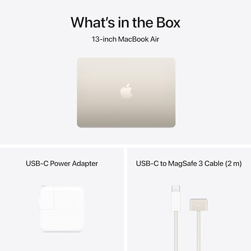 Apple 2025 MacBook Air 13 inch Laptop with M4 chip  Built for Apple Intelligence  13 6 inch Liquid Retina Display  24GB Unified Memory  512GB SSD Storage  12MP Center Stage Camera  Touch ID; Starlight
