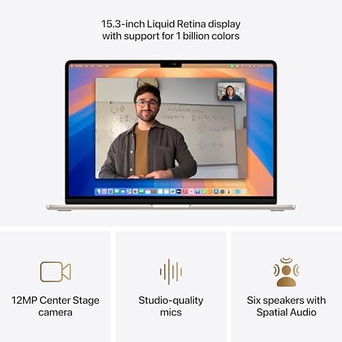 Apple 2025 MacBook Air 15 inch Laptop with M4 chip  Built for Apple Intelligence  15 3 inch Liquid Retina Display  16GB Unified Memory  512GB SSD Storage  12MP Center Stage Camera  Touch ID; Silver