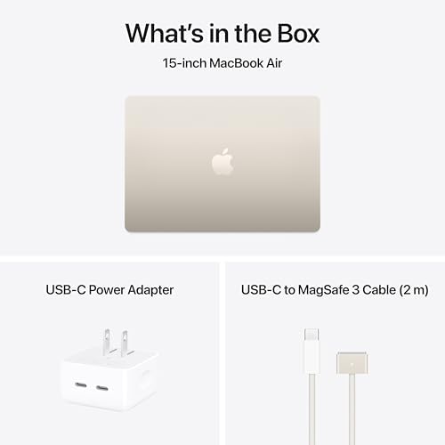 Apple 2025 MacBook Air 15 inch Laptop with M4 chip  Built for Apple Intelligence  15 3 inch Liquid Retina Display  16GB Unified Memory  512GB SSD Storage  12MP Center Stage Camera  Touch ID; Midnight