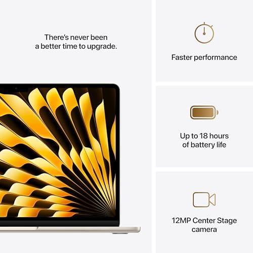 Apple Laptop MacBook Air 2025 de 13 pulgadas con chip M4: diseñada para Apple Intelligence, pantalla Liquid Retina de 13.6 pulgadas, memoria unificada de 24 GB, almacenamiento SSD de 512 GB, cámara