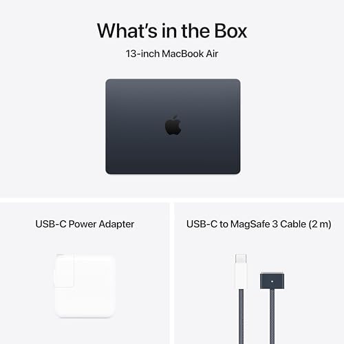 Apple 2025 MacBook Air 13 inch Laptop with M4 chip  Built for Apple Intelligence  13 6 inch Liquid Retina Display  16GB Unified Memory  256GB SSD Storage  12MP Center Stage Camera  Touch ID; Midnight