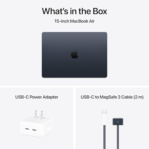 Apple 2025 MacBook Air with Apple M4 chip  15 inch  16GB Unified Memory  512GB SSD Storage  Midnight  Renewed 