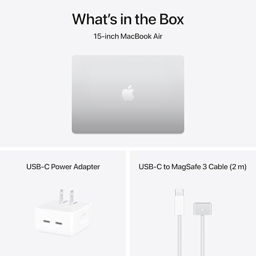 Apple 2025 MacBook Air with Apple M4 Chip 15 inch  16GB RAM  512GB SSD  QWERTY English  Silver  Renewed 