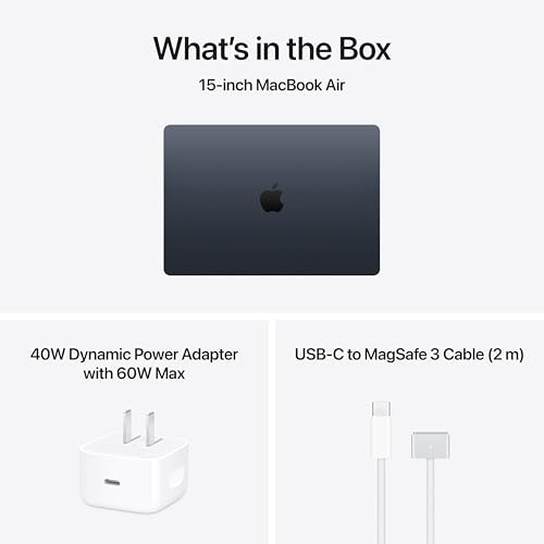 Apple 2026 MacBook Air 15 inch Laptop with M5 chip  Built for AI  15 3 inch Liquid Retina Display  16GB Unified Memory  512GB SSD  12MP Center Stage Camera  Touch ID  Wi Fi 7; Midnight