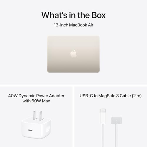 Apple 2026 MacBook Air 13 inch Laptop with M5 chip  Built for AI  13 6 inch Liquid Retina Display  16GB Unified Memory  512GB SSD  12MP Center Stage Camera  Touch ID  Wi Fi 7; Starlight