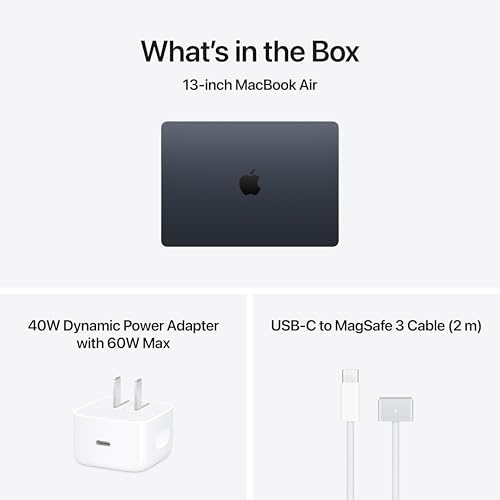 Apple 2026 MacBook Air 13 inch Laptop with M5 chip  Built for AI  13 6 inch Liquid Retina Display  16GB Unified Memory  512GB SSD  12MP Center Stage Camera  Touch ID  Wi Fi 7; Midnight
