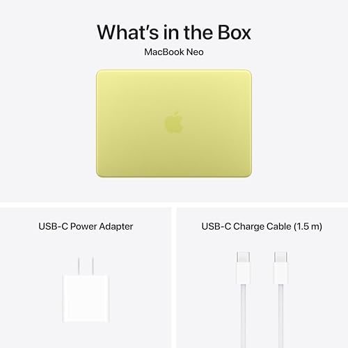 Apple 2026 MacBook Neo 13 inch Laptop with A18 Pro chip  Built for AI and Apple Intelligence  Liquid Retina Display  8GB Unified Memory  512GB SSD Storage  Touch ID; Citrus with AppleCare   3 years 
