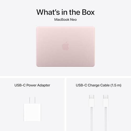 Apple 2026 MacBook Neo 13 inch Laptop with A18 Pro chip  Built for AI and Apple Intelligence  Liquid Retina Display  8GB Unified Memory  512GB SSD Storage  1080p FaceTime HD Camera  Touch ID; Blush