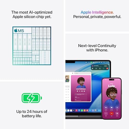 Apple 2026 MacBook Pro Laptop with Apple M5 chip with 10 core CPU and 10 core GPU  Built for AI  14 2 inch Liquid Retina XDR Display  32GB Unified Memory  1TB SSD  Wi Fi 7; Space Black