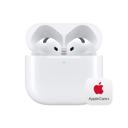 Apple AirPods 4 Wireless Earbuds  Bluetooth Headphones  with Active Noise Cancellation  Adaptive Audio  Transparency Mode  Personalized Spatial Audio  USB C Charging Case with AppleCare   2 Years 