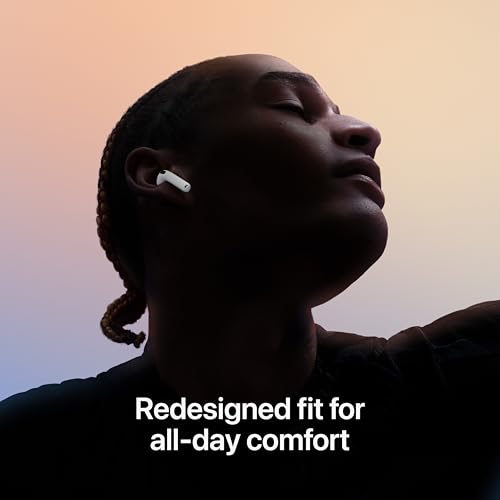 Apple Auriculares inalámbricos AirPods 4, auriculares Bluetooth, audio espacial personalizado, resistente al sudor y al agua, funda de carga USB-C, chip H2, hasta 30 horas de duración de la batería,