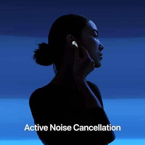 Apple AirPods 4 Wireless Earbuds  Bluetooth Headphones  with Active Noise Cancellation  Adaptive  Transparency Mode  Personalized Spatial Audio  USB C Charging Case  Wireless Charging  H2 Chip