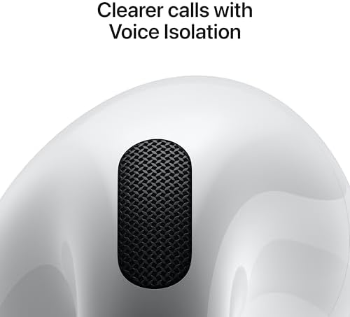 Apple AirPods 4 Wireless Earbuds  Bluetooth Headphones  Personalized Spatial Audio  Sweat and Water Resistant  USB C Charging Case  H2 Chip  Up to 30 Hours of Battery Life  Effortless Setup for iPhone