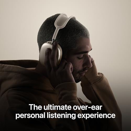 Apple AirPods Max Wireless Over Ear Headphones  Pro Level Active Noise Cancellation  Transparency Mode  Personalized Spatial Audio  USB C Charging  Bluetooth Headphones for iPhone   Starlight