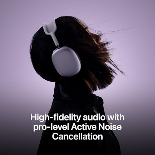 Apple AirPods Max Wireless Over Ear Headphones  Pro Level Active Noise Cancellation  Transparency Mode  Personalized Spatial Audio  USB C Charging  Bluetooth Headphones for iPhone   Starlight