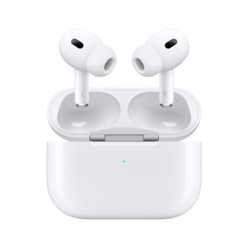 Apple Auriculares inalámbricos AirPods Pro 2, cancelación activa de ruido, función de audífono, auriculares Bluetooth, transparencia, audio espacial personalizado, sonido de alta fidelidad, chip H2