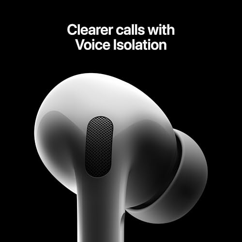 Apple Auriculares inalámbricos AirPods Pro 2, cancelación activa de ruido, función de audífono, auriculares Bluetooth, transparencia, audio espacial personalizado, sonido de alta fidelidad, chip H2
