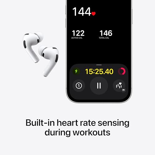 Apple AirPods Pro 3 Wireless Earbuds  Active Noise Cancellation  Live Translation  Heart Rate Sensing  Hearing Aid Feature  Bluetooth Headphones  Spatial Audio  High Fidelity Sound  USB C Charging