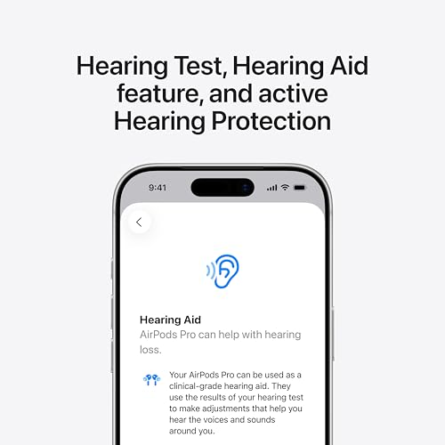 Apple AirPods Pro 3 Wireless Earbuds  Active Noise Cancellation  Live Translation  Heart Rate Sensing  Hearing Aid Feature  Bluetooth Headphones  Spatial Audio  High Fidelity Sound  USB C Charging
