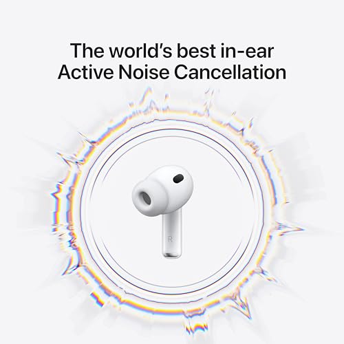 Apple AirPods Pro 3 Wireless Earbuds  Active Noise Cancellation  Live Translation  Heart Rate Sensing  Hearing Aid Feature  Bluetooth Headphones  Spatial Audio  High Fidelity Sound  USB C Charging