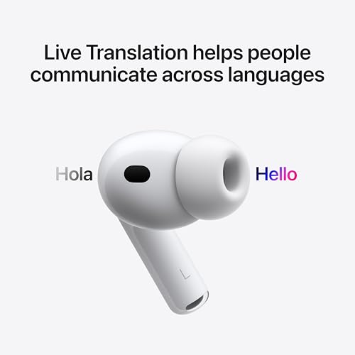 Apple AirPods Pro 3 Wireless Earbuds  Active Noise Cancellation  Live Translation  Heart Rate Sensing  Hearing Aid Feature  Bluetooth Headphones  Spatial Audio  High Fidelity Sound  USB C Charging