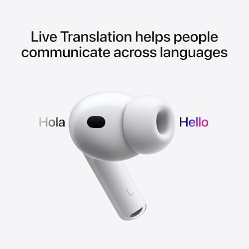 Apple AirPods Pro 3 Wireless Earbuds  Active Noise Cancellation  Live Translation  Heart Rate Sensing  Hearing Aid Feature  Bluetooth Headphones  Spatial Audio  High Fidelity Sound  USB C Charging