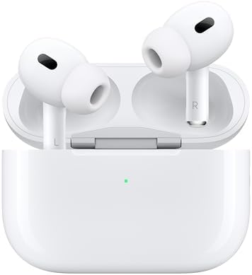 Apple AirPods Pro  2nd Generation  Wireless Ear Buds with USB C Charging  Up to 2X More Active Noise Cancelling Bluetooth Headphones  Transparency Mode  Adaptive  Personalized Spatial Audio  White