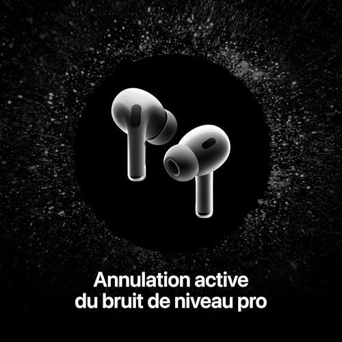 Apple AirPods Pro  2nd Generation  Wireless Ear Buds with USB C Charging  Up to 2X More Active Noise Cancelling Bluetooth Headphones  Transparency Mode  Adaptive  Personalized Spatial Audio  White