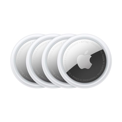 Apple AirTag 4 Pack  Keep Track of and find Your Keys  Wallet  Luggage  Backpack  and More  Simple one tap Set up with iPhone or iPad