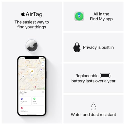 Apple AirTag  Keep Track of and find Your Keys  Wallet  Luggage  Backpack  and More  Simple one tap Set up with iPhone or iPad