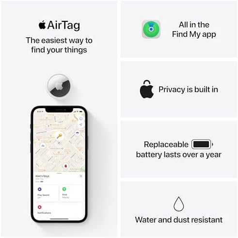 Apple AirTag  Keep Track of and find Your Keys  Wallet  Luggage  Backpack  and More  Simple one tap Set up with iPhone or iPad