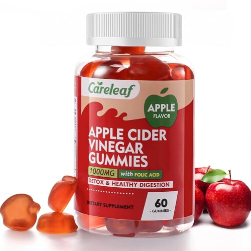 Apple Cider Vinegar Gummies 60 Counts 1000mg AVC with Vitamin B6 Vitamin B12 for Metabolism  Digestion  Detox  Gut & Immune Health