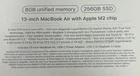 Apple MacBook Air 13 6"  2022 Apple M2 chip 8GB 256GB Space Gray MLXW3LL/A